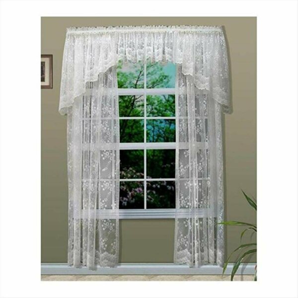 Commonwealth Home Fashions Mona Lisa Engineered Bridal Lace Window Panels84 in., White 70011-100-001-84